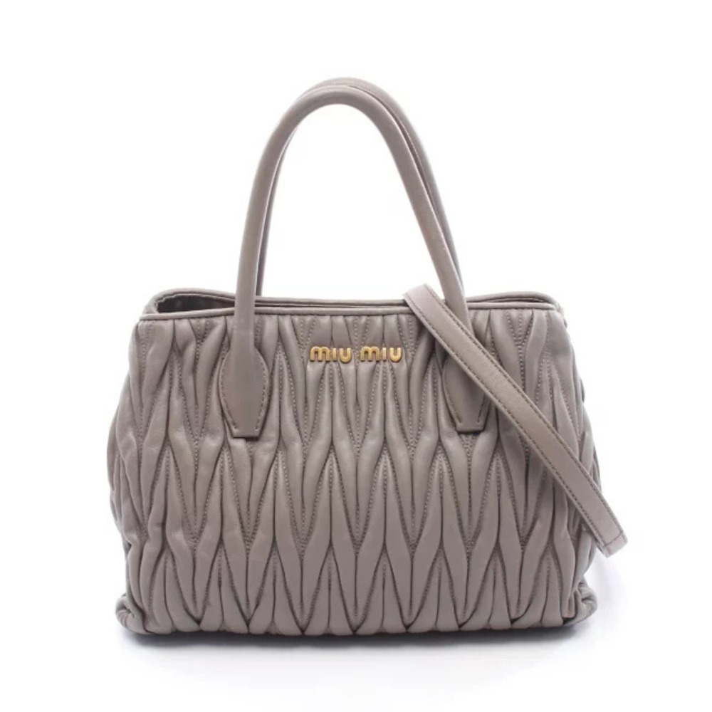 Miu Miu Matelasse handbag leather gray